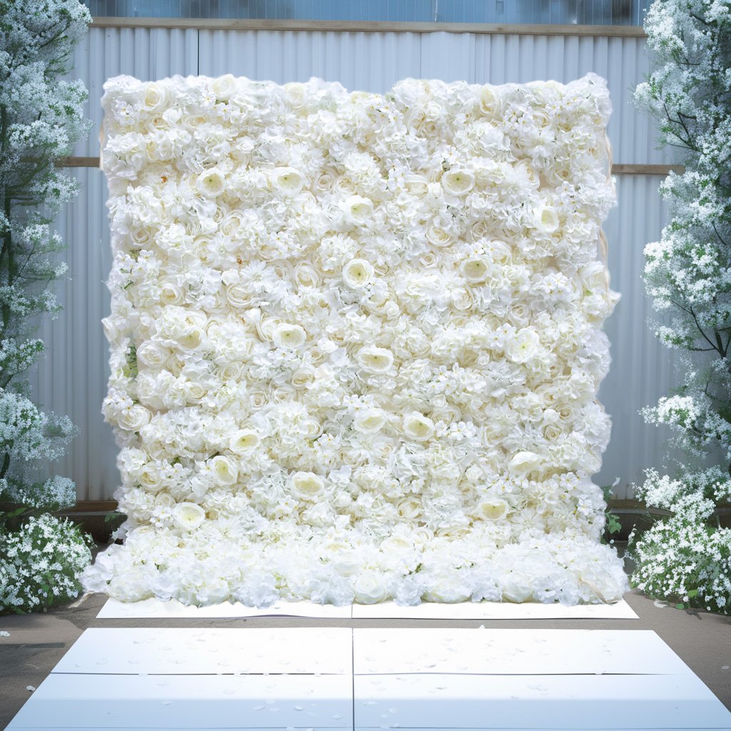 Beautiful artificial flower wall panel backdrop wedding decor pink color customizable cheap wholesale for wedding decoration