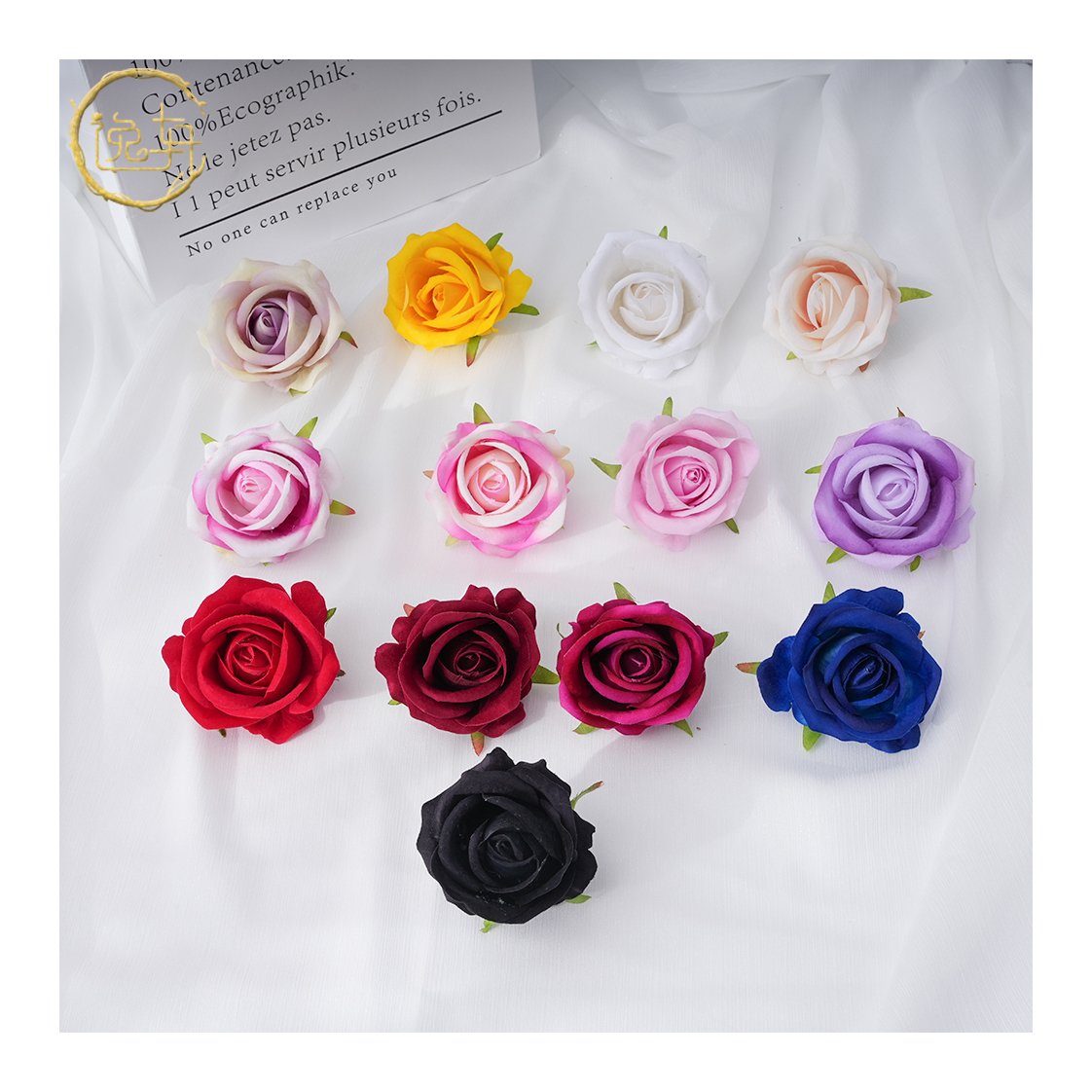 Single rose artificial flower Romantic Rose artificial bouquet silk flocking cloth bobble rose head