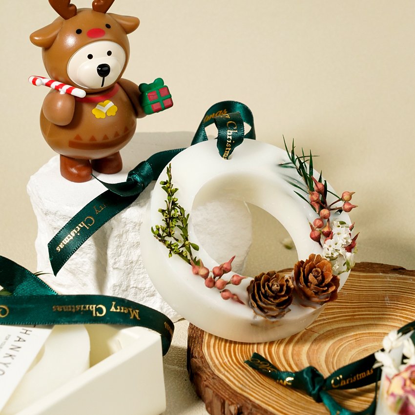 New 2024 Christmas Home Decoration Custom Gift Handmade Dried Flower Scented Wax Melt Tablet Sachet