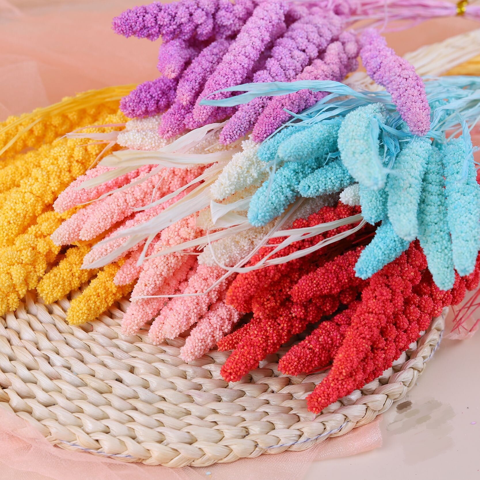 Factory Best Real Natural Dried Flower Preserved Plants Handmade Bleached Millet