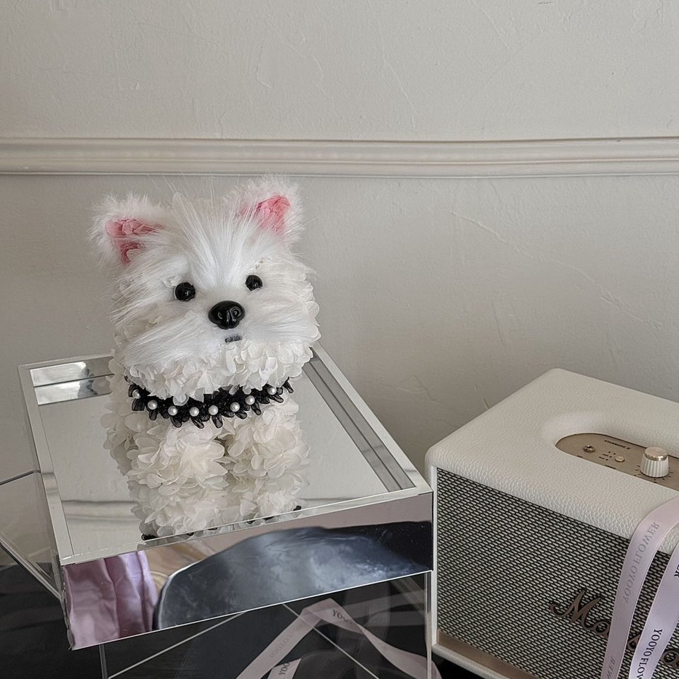 Cut Dog Valentine Day Gift fresh Immortal Everlasting eternity rose acrylic box Forever Dried Preserved Hydrangea Flower