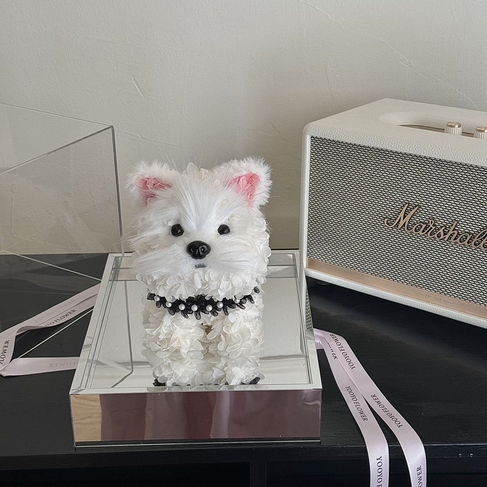 Cut Dog Valentine Day Gift fresh Immortal Everlasting eternity rose acrylic box Forever Dried Preserved Hydrangea Flower
