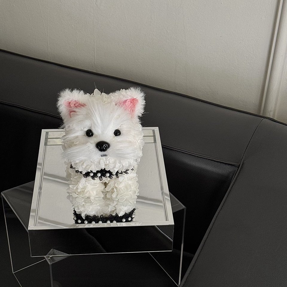 Cut Dog Valentine Day Gift fresh Immortal Everlasting eternity rose acrylic box Forever Dried Preserved Hydrangea Flower