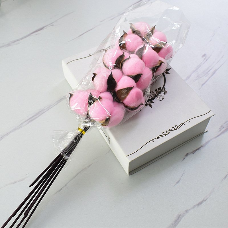 Dried White Cotton Flowers Stems Indoor Floral Decoration Cotton Flower Artificial