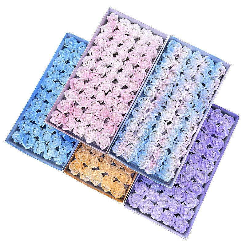 Factory Wholesale Artificial Flowers for Home Wedding Decorative Flowers Hot Sale Soap Flower Spray color 3 layers Rose