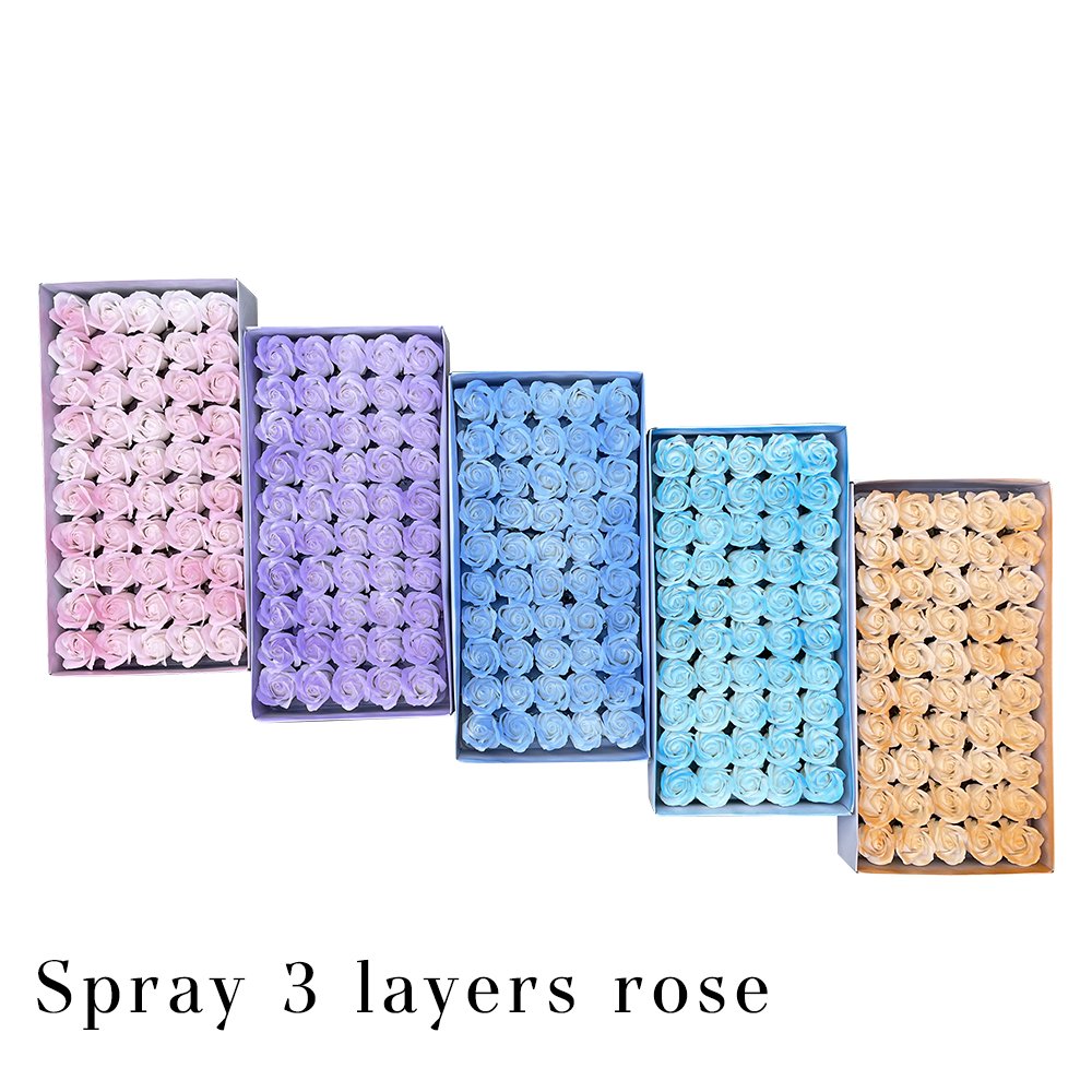 Factory Wholesale Artificial Flowers for Home Wedding Decorative Flowers Hot Sale Soap Flower Spray color 3 layers Rose
