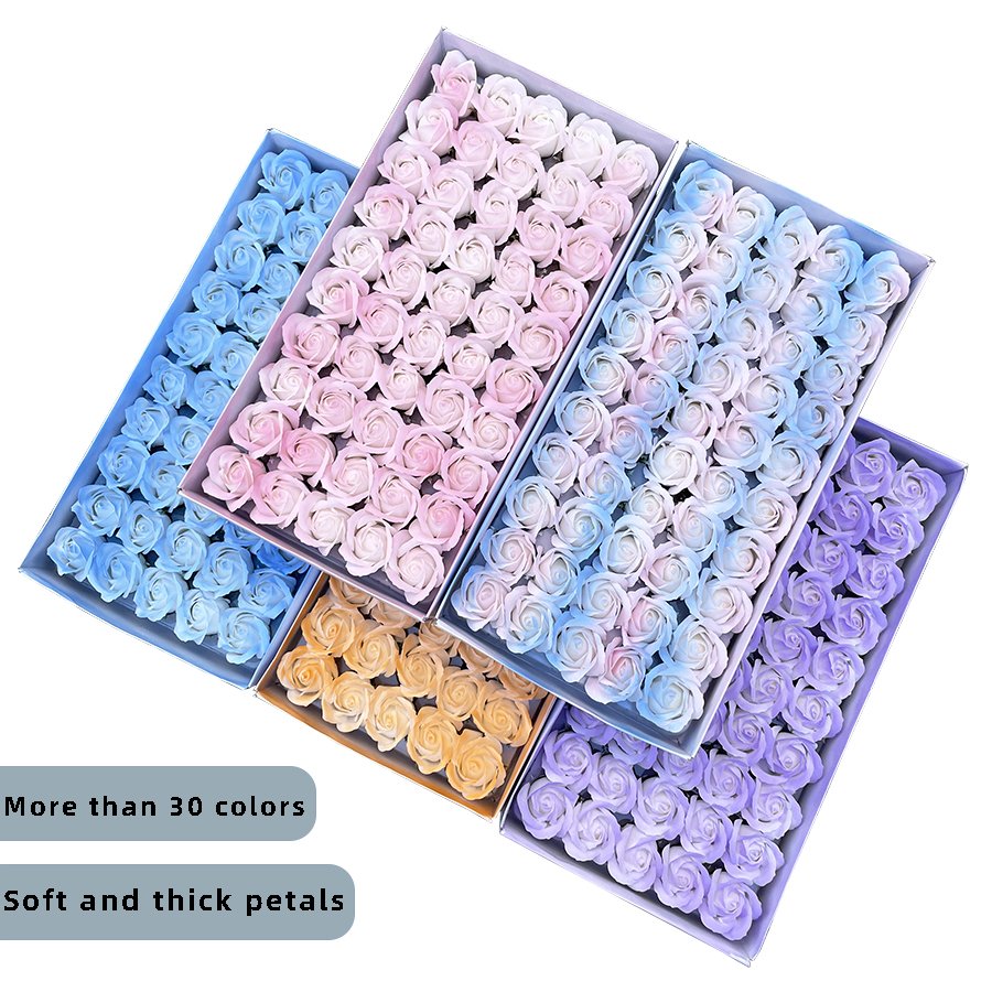 Factory Wholesale Artificial Flowers for Home Wedding Decorative Flowers Hot Sale Soap Flower Spray color 3 layers Rose