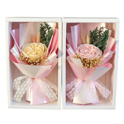 Newly preserved flower preserved rose with handmade soap dried flower in gift box