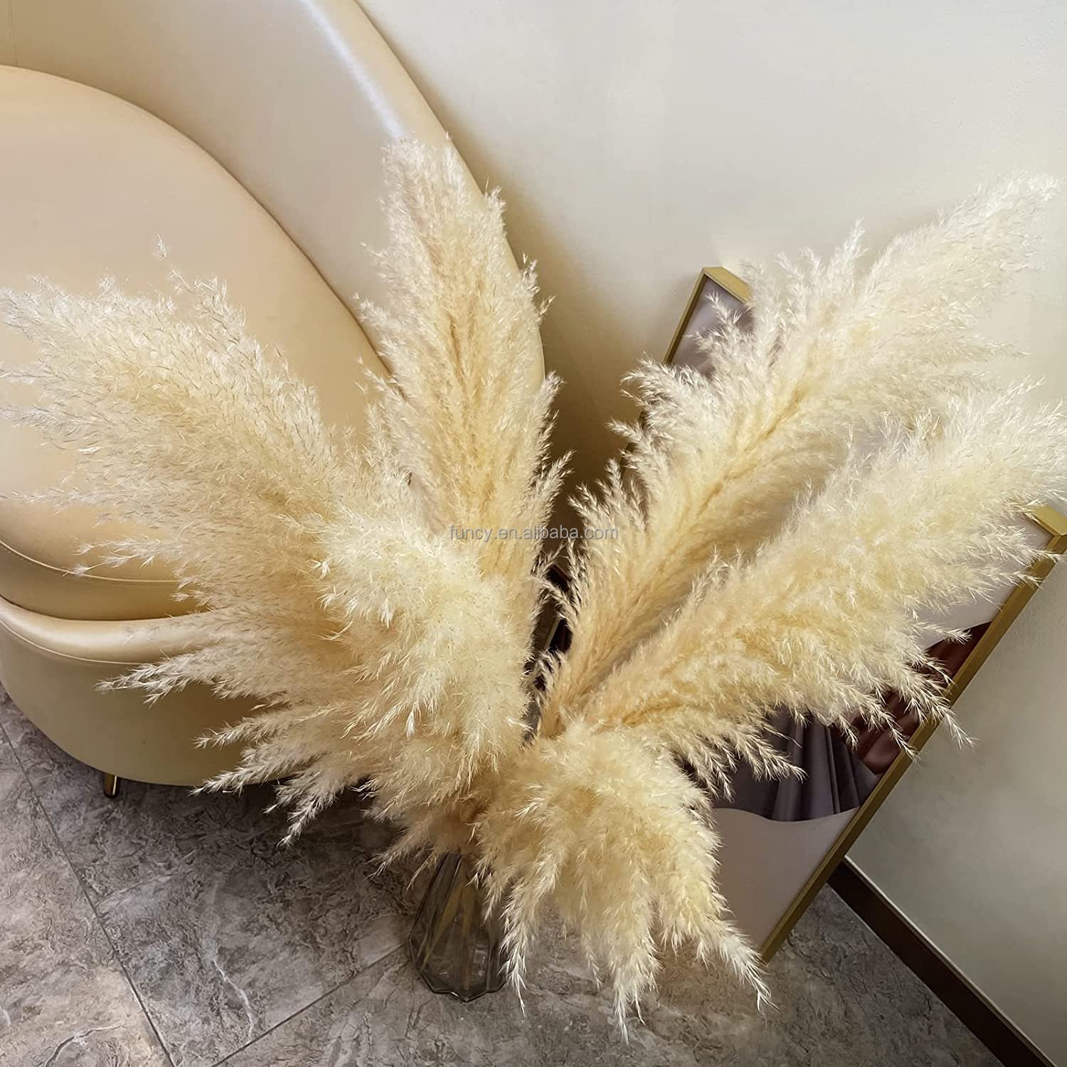 Pampas Grass Real Decor Grass Natural Hot Selling Series Dried Flower Plastic Bag Chinese New Year Easter Decoration