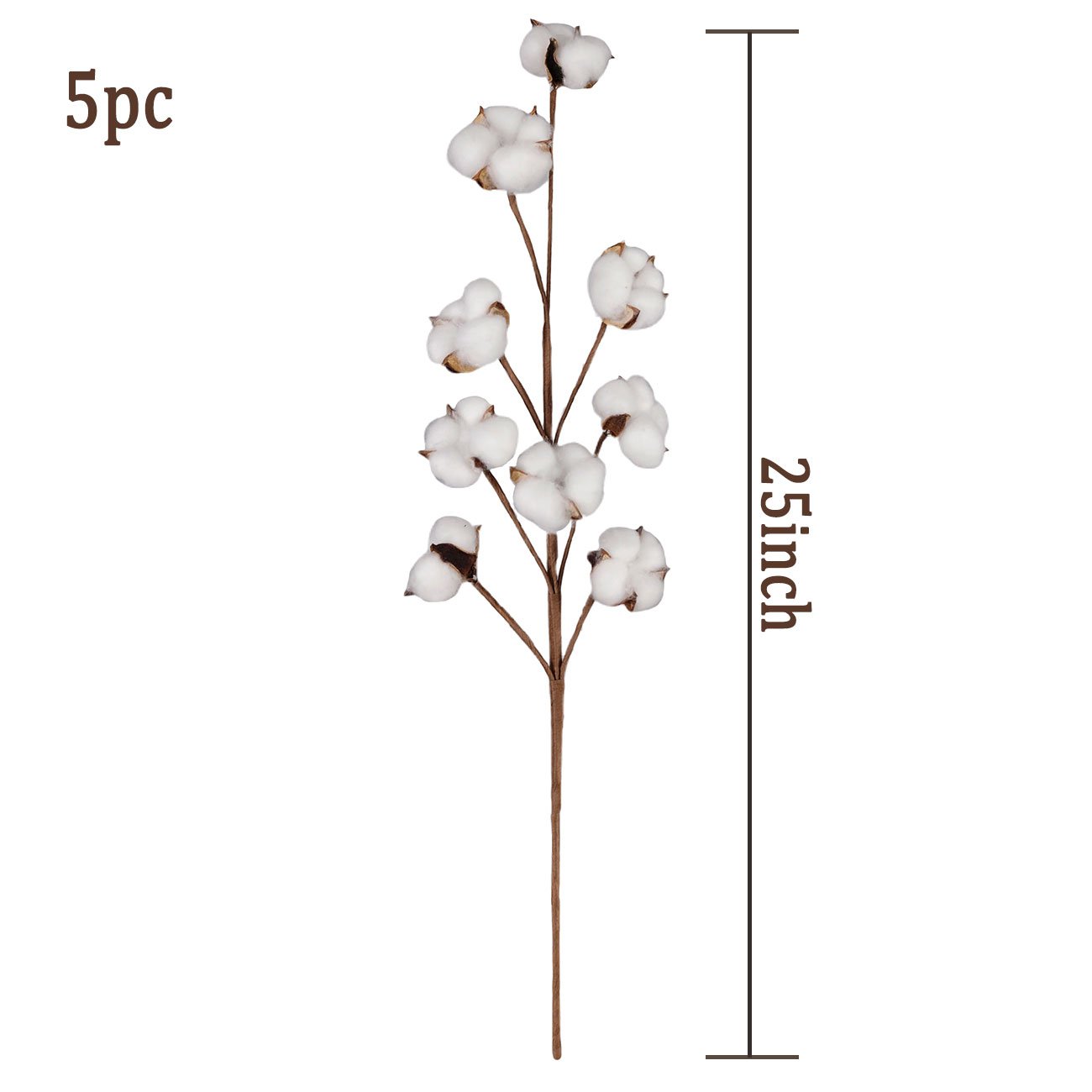 Faux Cotton Flowers Dried Cotton Picks Artificial Cotton Floral Stems Decorations for Home Decor