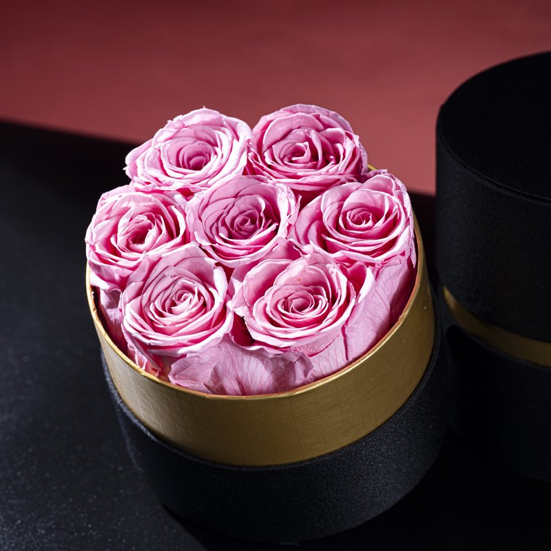 Cheap Price Bulk Dried Scented Luxury Real Wreath Valentines Golden bucket Preserved Flower Stabilized Eternal Rose