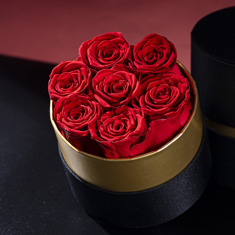 Cheap Price Bulk Dried Scented Luxury Real Wreath Valentines Golden bucket Preserved Flower Stabilized Eternal Rose