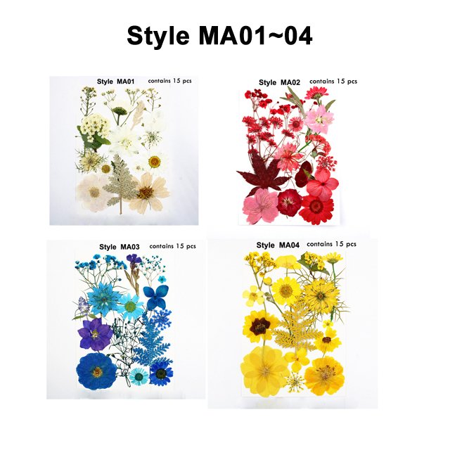 J-HE MA Series 100% Natural Dried Pressed Flowers For Resin Greeting Cards DIY Decoration Real Dry Pressed Flower