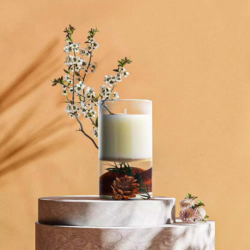 Hot Sale! Exquisite Custom Dried Flower Scented Candles - Aromatic Elegance for Home & Gifts.