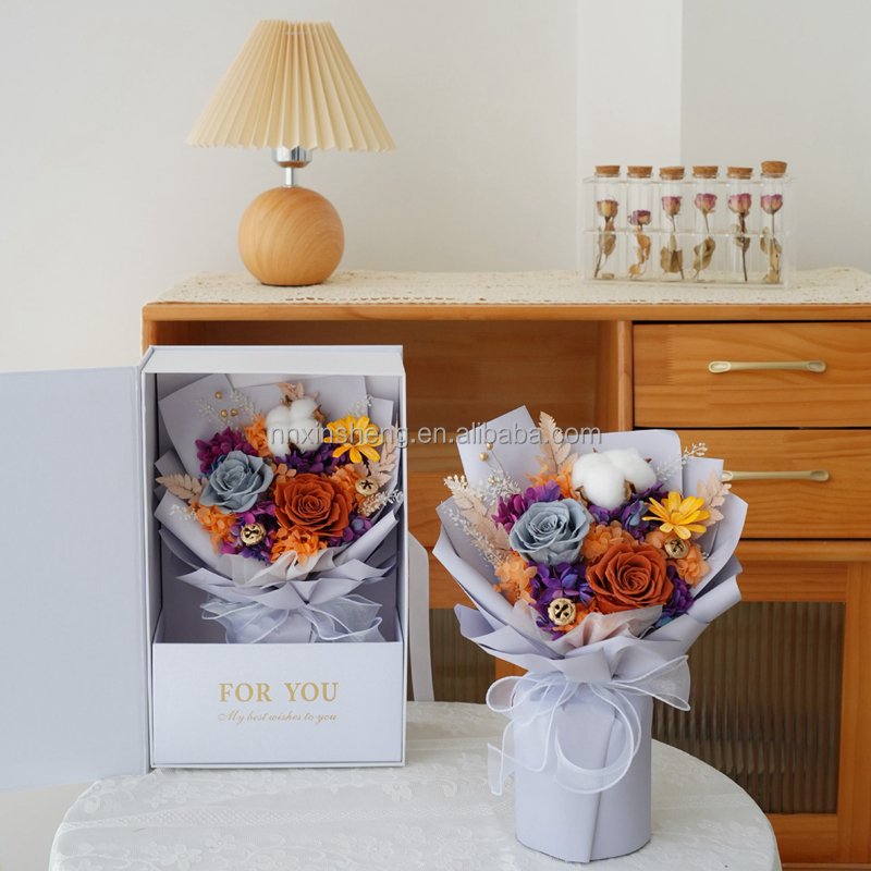 bridal bouquet wholesale preserved flowers eternal rose gift box wholesale vendor dried flowers bouquet de mariage