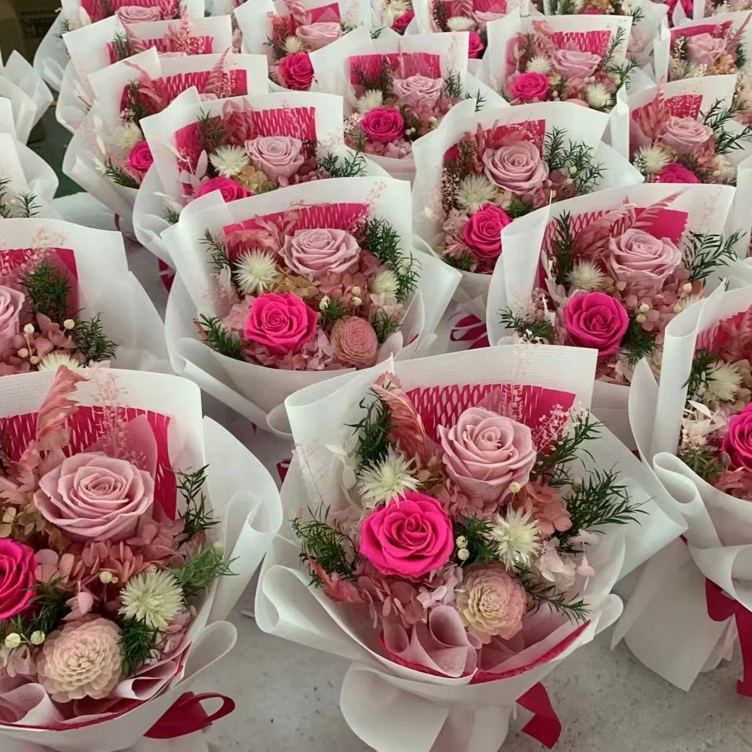 bridal bouquet wholesale preserved flowers eternal rose gift box wholesale vendor dried flowers bouquet de mariage