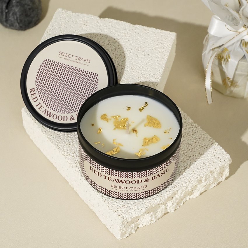 Luxury Wholesale Custom Private Label Velas Dried Flowers Healing Crystal Aromatherapy Tin Candle Soy Wax Scented Candles