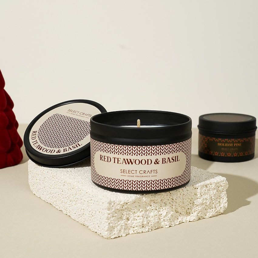 Luxury Wholesale Custom Private Label Velas Dried Flowers Healing Crystal Aromatherapy Tin Candle Soy Wax Scented Candles