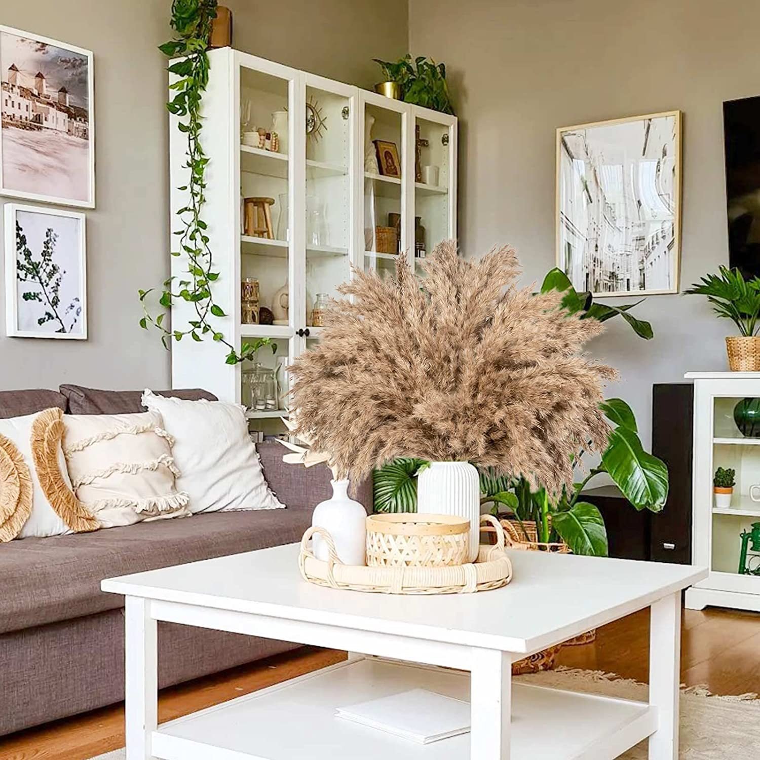 G4 Boho Decor Party wedding Decor Gift Natural Fluffy Brown Pampas Grass Dry Small Pampas Fall Decorations Bulk Pampa Grass