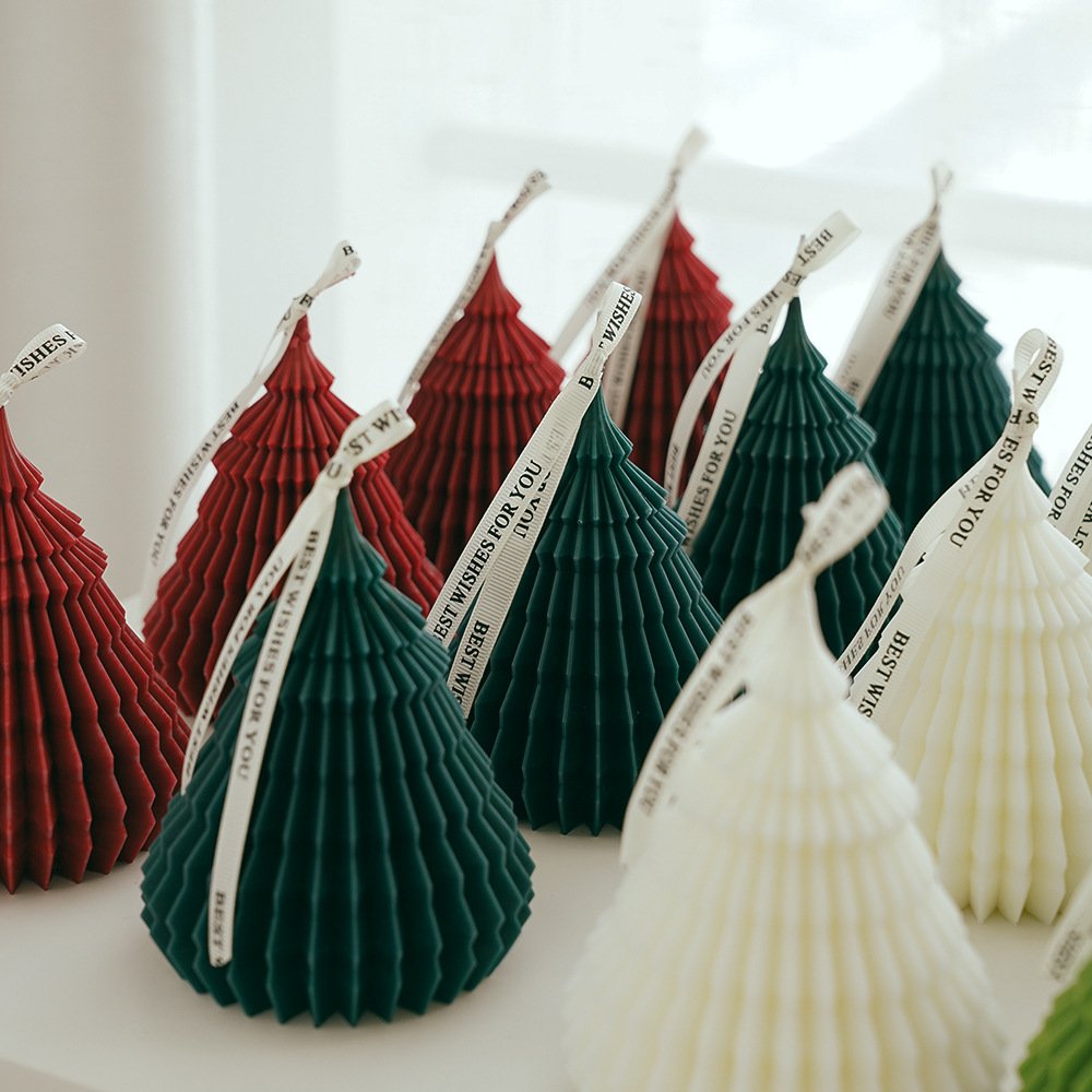 Creative Christmas Tree Aromatherapy Candles Wedding Soy Wax Accessories Niche Style Flower Pillar Birthday Parties Christmas