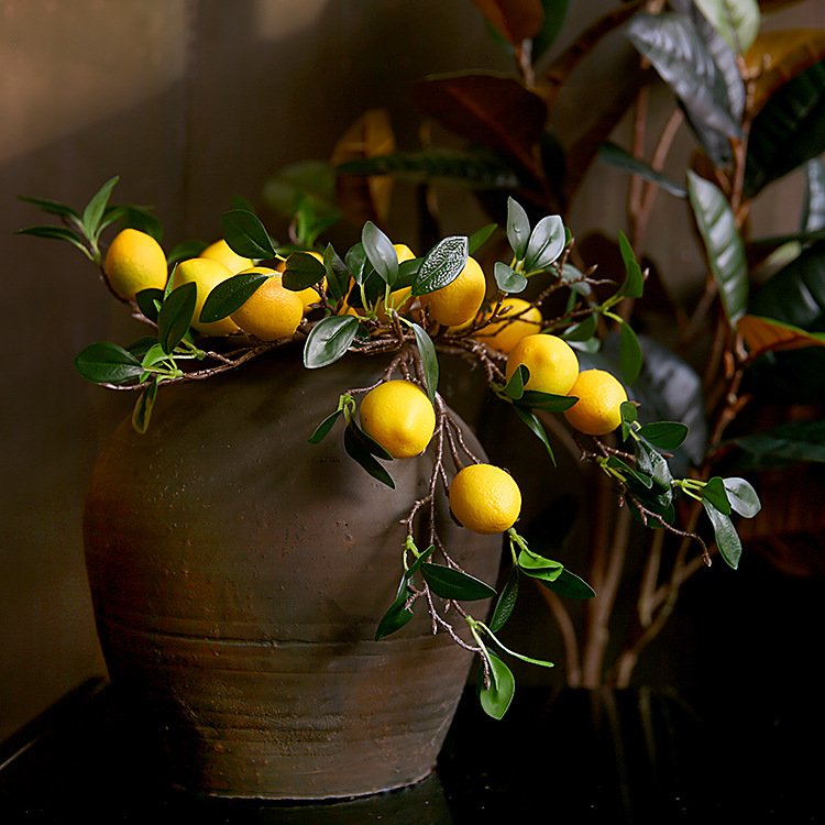 S02342 China wedding decorations artificial flowers artificial branches artificial lemon branch for home decor