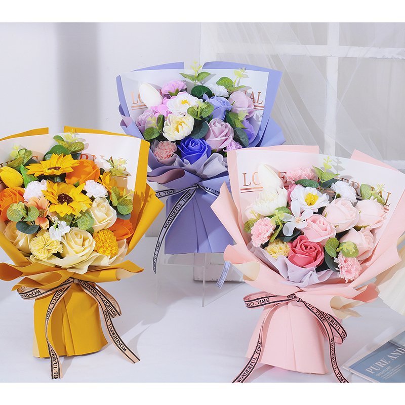 High quality soap rose bouquet decoration Valentine's Day gift life dried flower bouquet decoration gift ornament