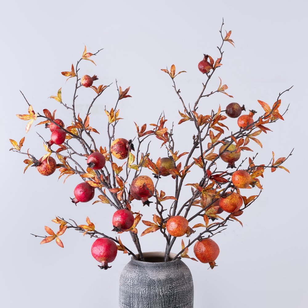5 Heads Pomegranate Artificial Dried Flowers for Home Decoration Wedding Crafts Direct from Manufacturer Wholesale Available