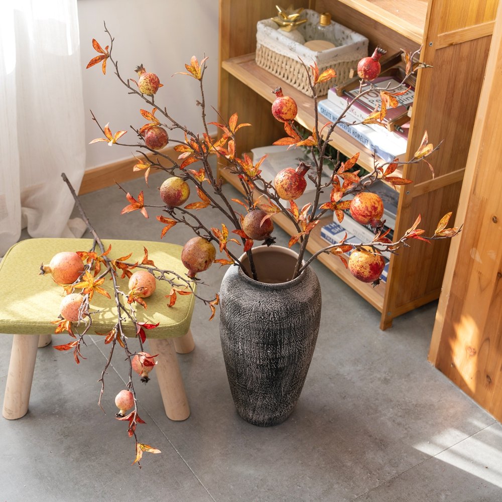 5 Heads Pomegranate Artificial Dried Flowers for Home Decoration Wedding Crafts Direct from Manufacturer Wholesale Available