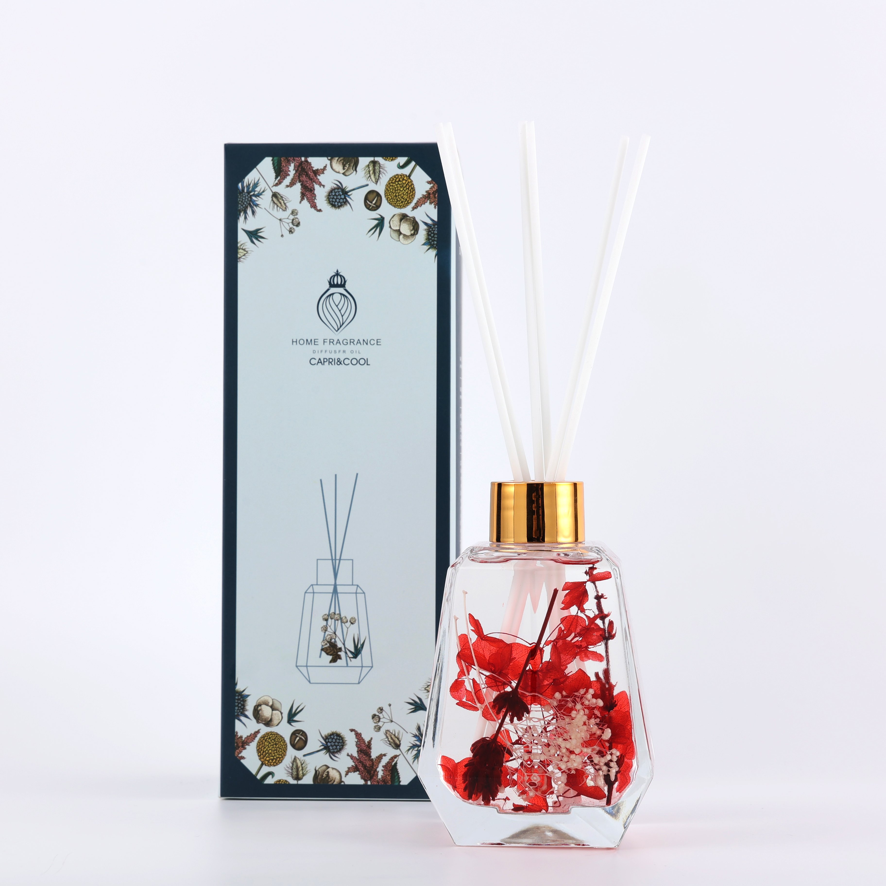 Luxury 150ml Dried Flower Reed Diffuser with Aroma Essential Oils Father's Day Gift in Gift Box
