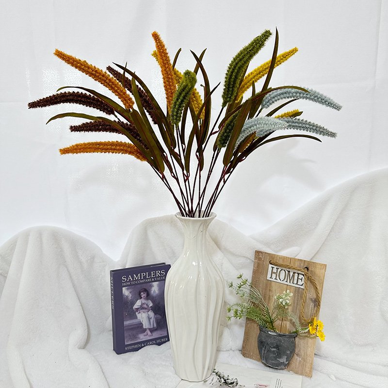 QYY new golden artificial flower flocking ears of grain are suitable for new store opening wedding souvenirs