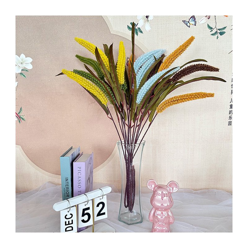 QYY new golden artificial flower flocking ears of grain are suitable for new store opening wedding souvenirs