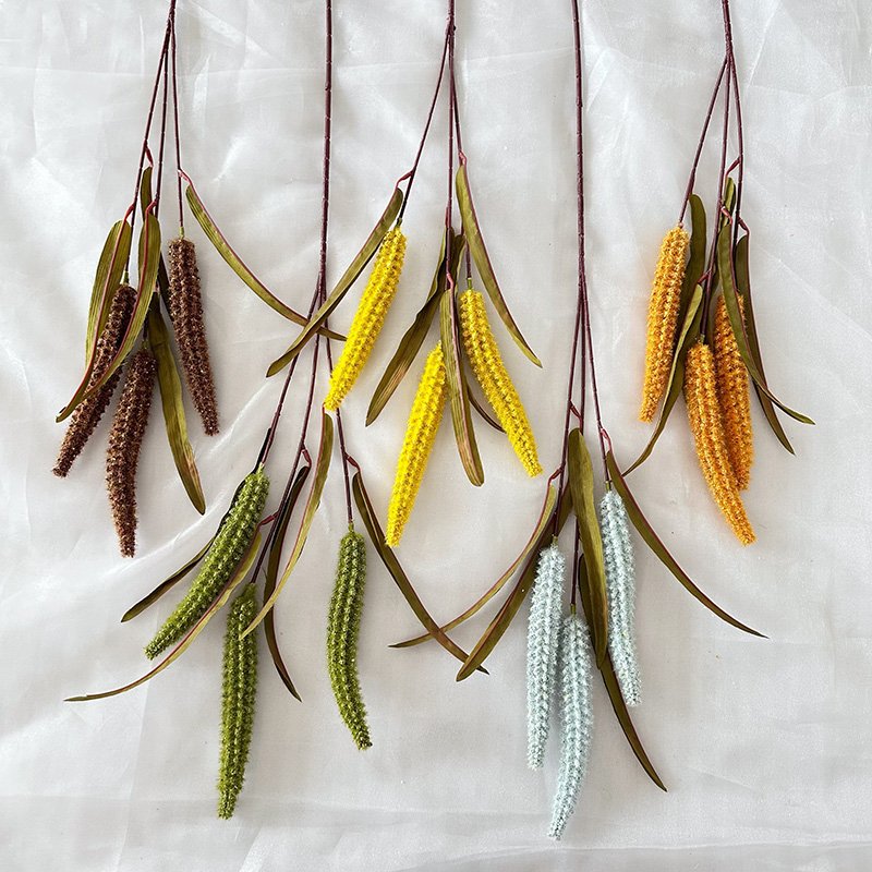 QYY new golden artificial flower flocking ears of grain are suitable for new store opening wedding souvenirs