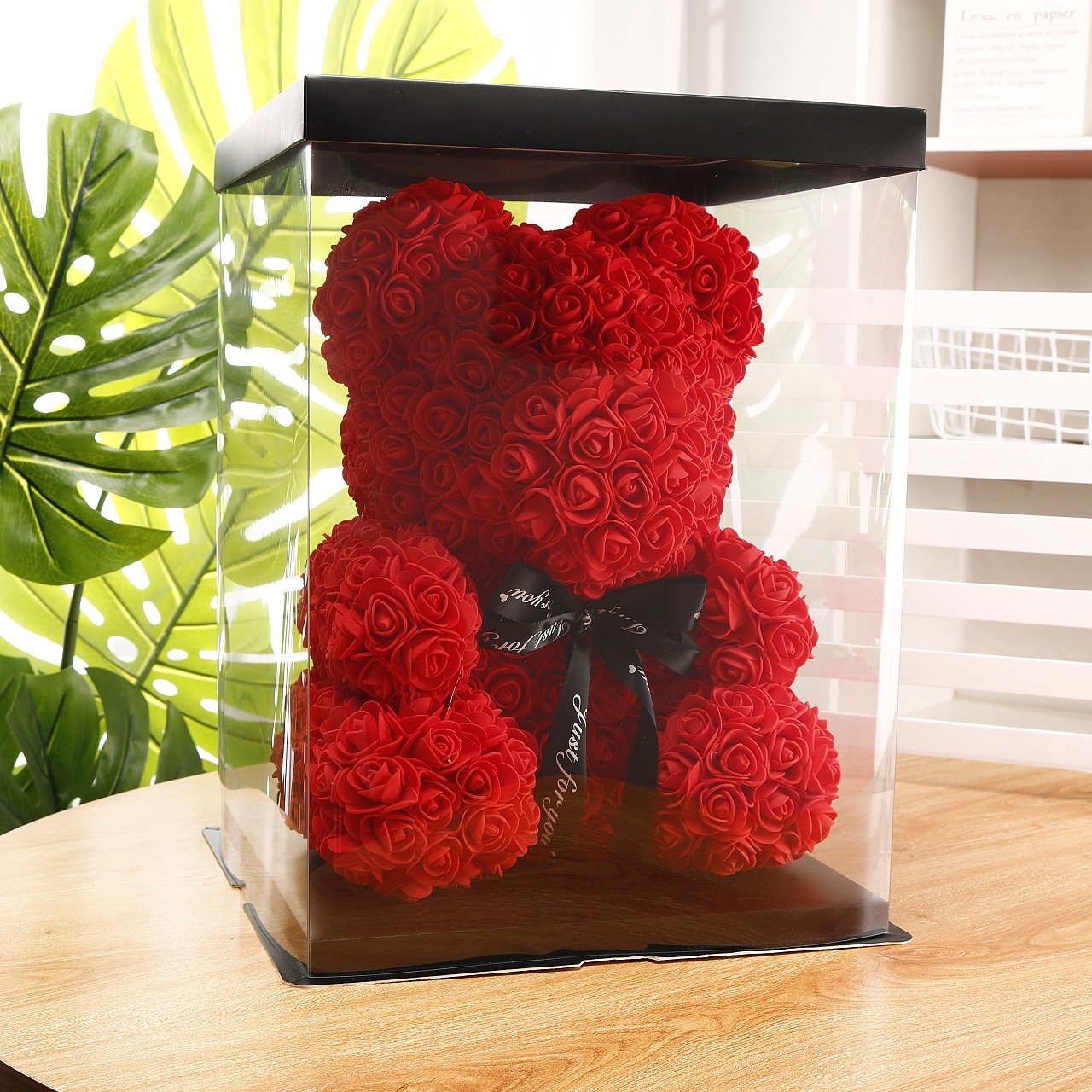 YX Immortal Rose Bear Teacher's Day Valentine's gift shop supermarket PE foam flower hug bear rose bear