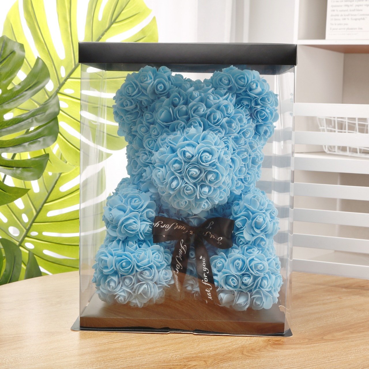 YX Immortal Rose Bear Teacher's Day Valentine's gift shop supermarket PE foam flower hug bear rose bear