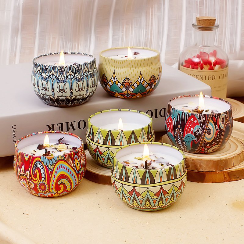 Soy Wax Wedding Dried Flower Candles Custom Aroma Scented Candles Jar in Luxury Customized Box Origin 60g Easter