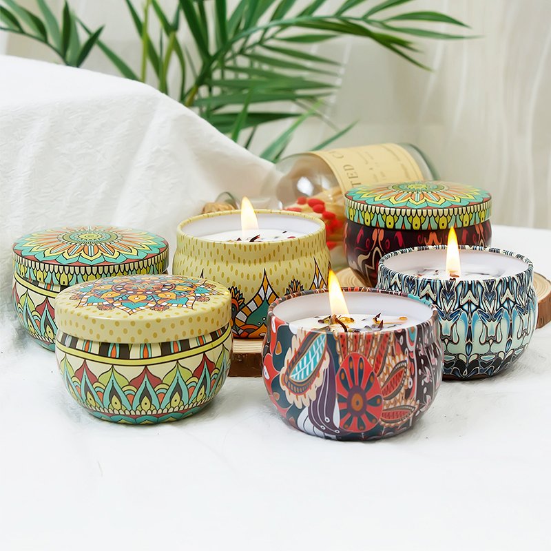 Soy Wax Wedding Dried Flower Candles Custom Aroma Scented Candles Jar in Luxury Customized Box Origin 60g Easter