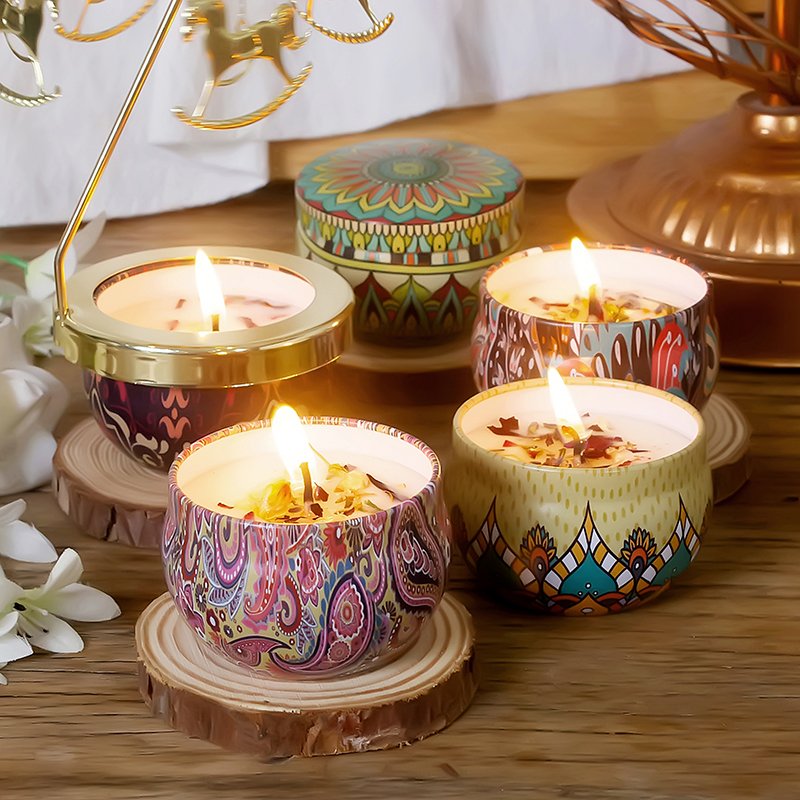 Soy Wax Wedding Dried Flower Candles Custom Aroma Scented Candles Jar in Luxury Customized Box Origin 60g Easter