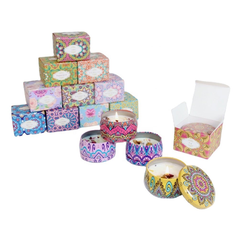Custom Fragrance Luxury Festival Gift Smokeless Soy Wax Dried Flower Scented Candles