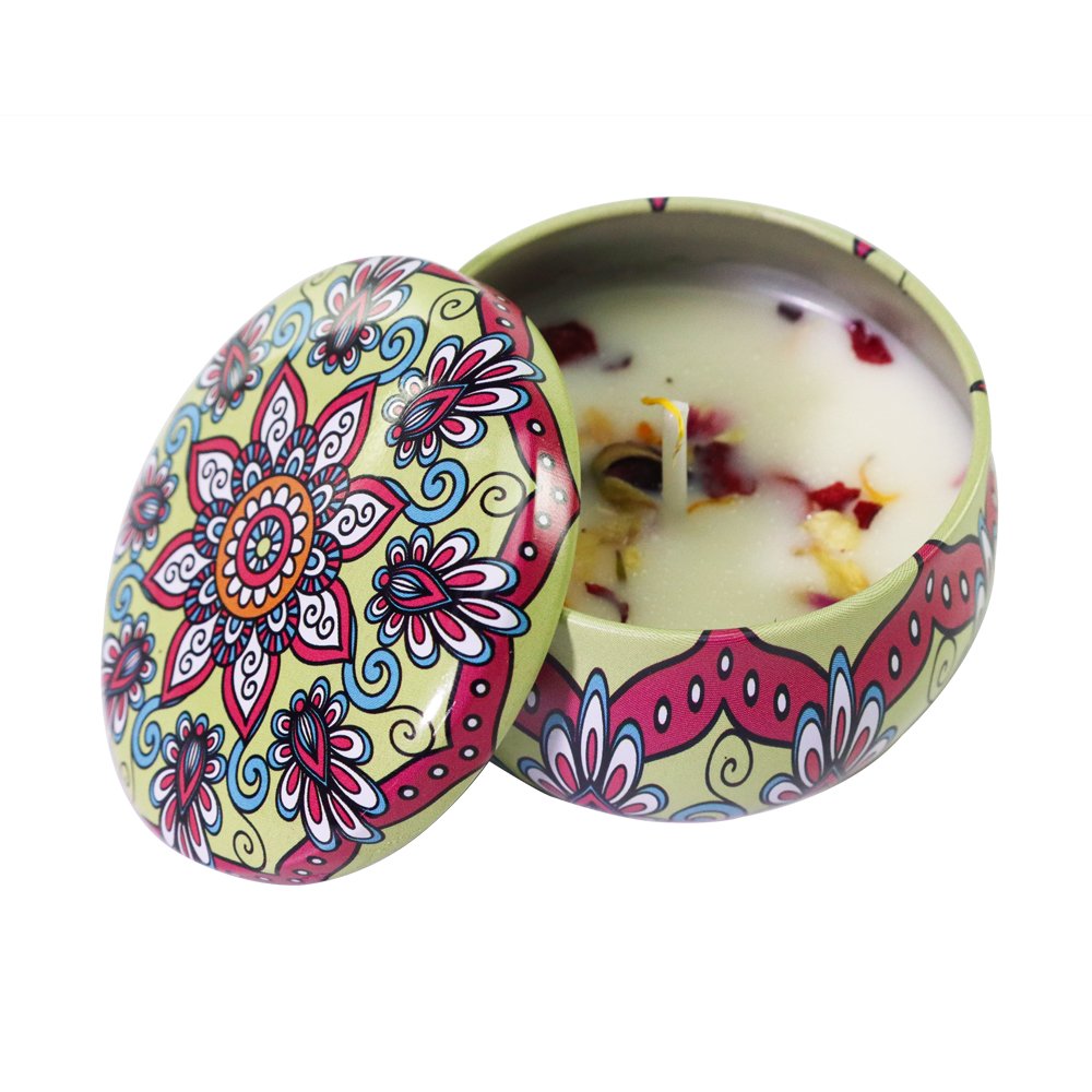 Custom Fragrance Luxury Festival Gift Smokeless Soy Wax Dried Flower Scented Candles