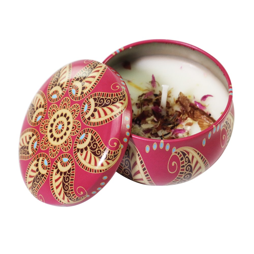 Custom Fragrance Luxury Festival Gift Smokeless Soy Wax Dried Flower Scented Candles