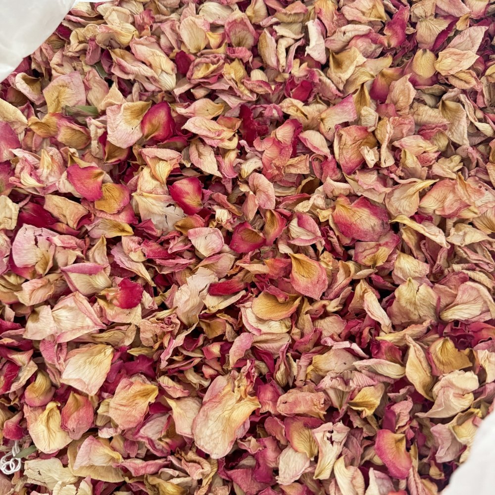 100% Natural Wedding Confetti Dried White Rose Pink Edge Biodegradable Dried Flowers Confetti Roses Petals