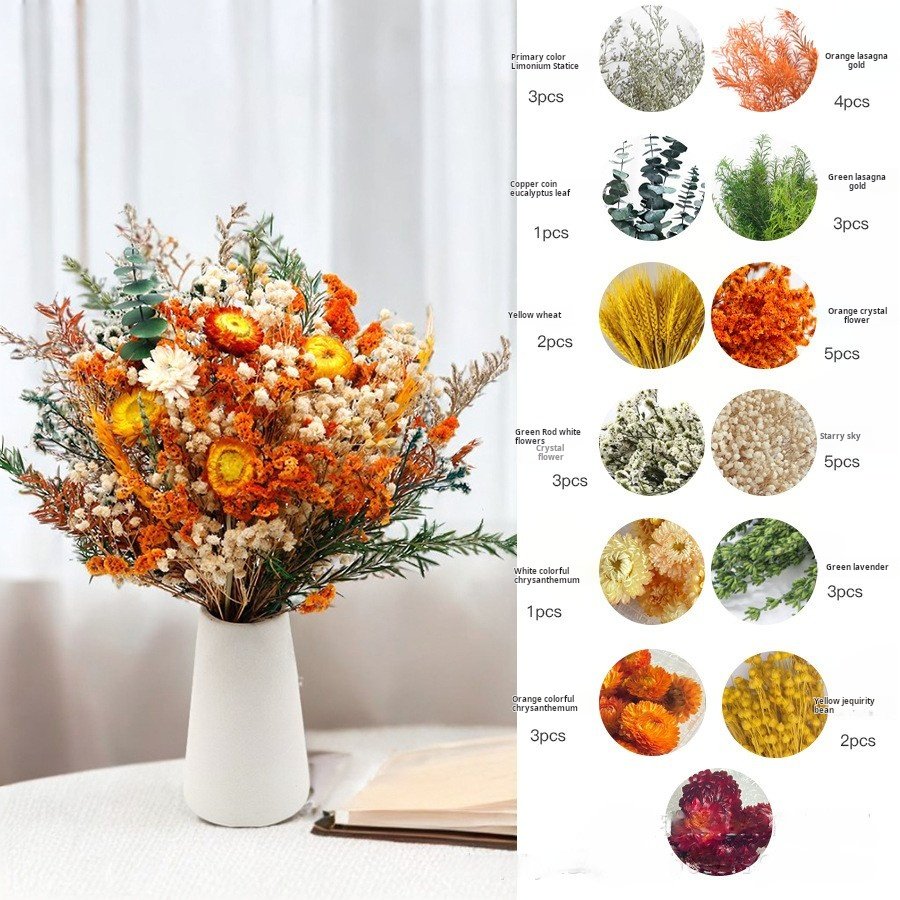 G84 Christmas Tree Fall Decorations For Home Autumn Boho Decor Aesthetic Fall Flowers For Vase Dried Orange Pampas Grass Bouquet