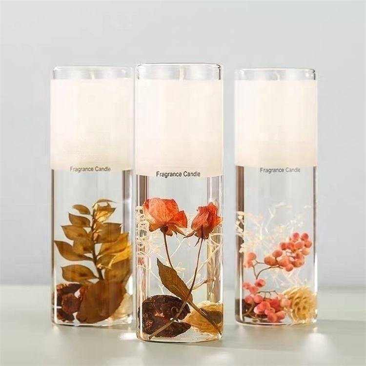 Wholesale Home Decoration Luxury scented candle Dried Flower home fragrance custom scented candle For Christmas Gift