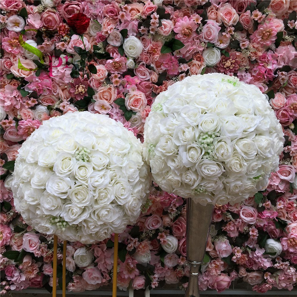SPR Wholesale Decorative Artificial Rose Orchid Baby Breath Pampas Romantic Country Wedding Flower Arrangement