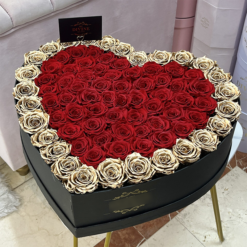 forever Roses preserved rose flower bouquets preserved flower in heart shape flower box wholesale dried flowers flower