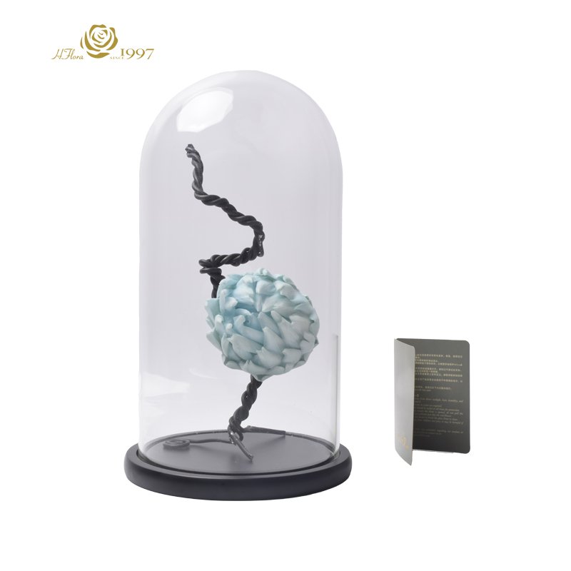 New product HFloral Home Decorative Display Preserved Flower Eternal 20*40 cm Preserved Artichoke in Glass Dome