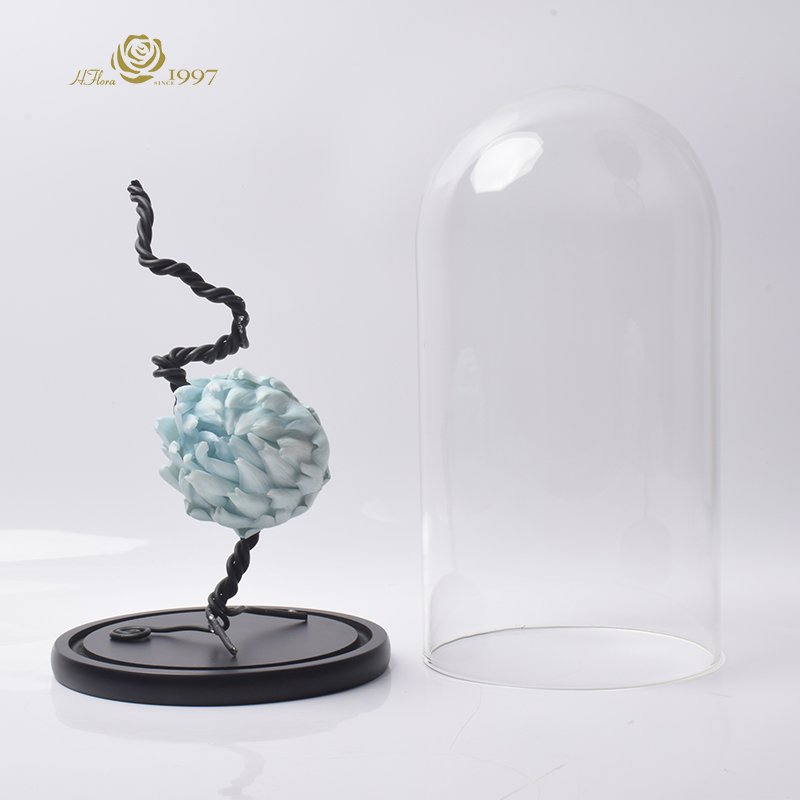 New product HFloral Home Decorative Display Preserved Flower Eternal 20*40 cm Preserved Artichoke in Glass Dome