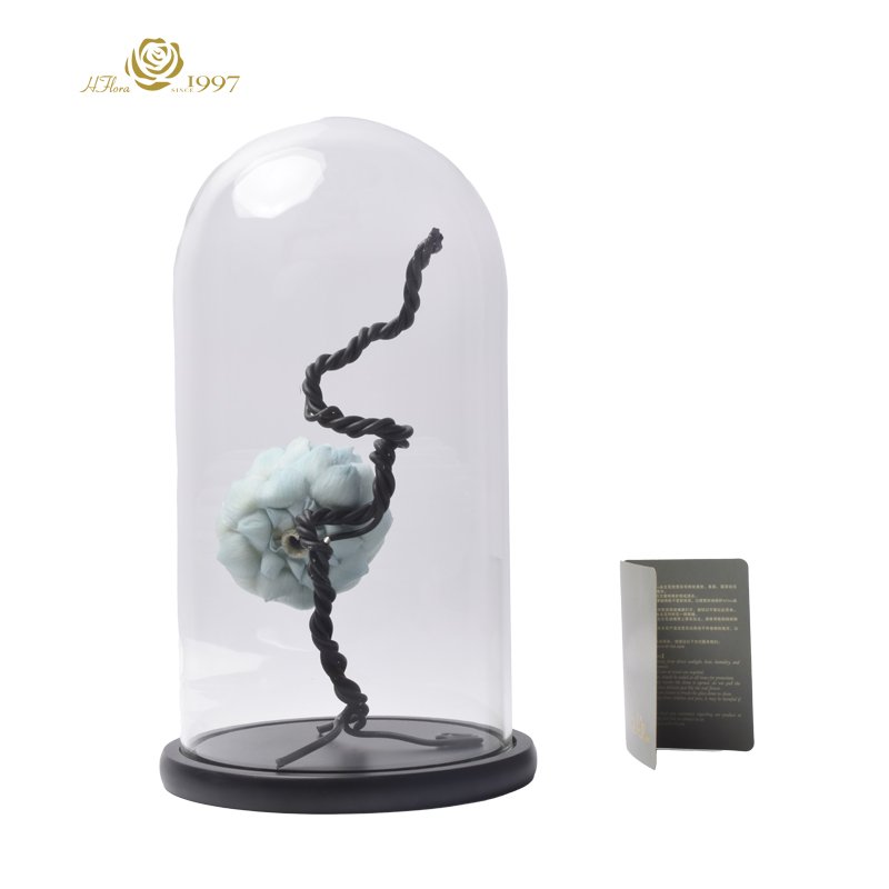 New product HFloral Home Decorative Display Preserved Flower Eternal 20*40 cm Preserved Artichoke in Glass Dome