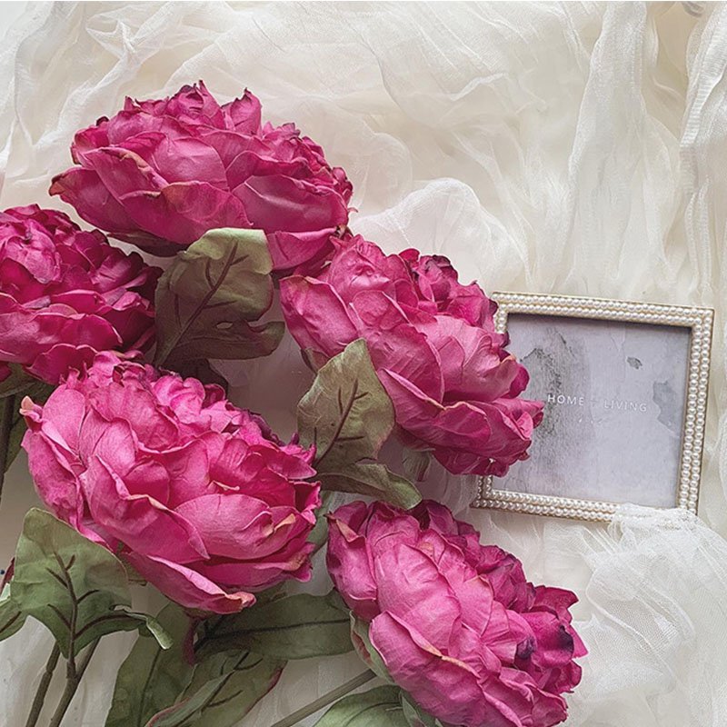 Living Room Internet Celebrity Shooting Wedding Supplies Silk Peony Bouquet Decorative Artificial Flowers