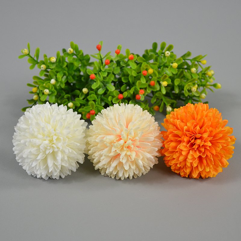 7CM African Chrysanthemum Head Wedding Event Party Arch Decoration Artificial Flowers Silk Flowers Head Pompon Balls